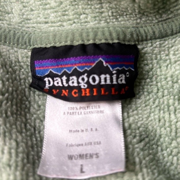 Patagonia Synchilla Fleece 1/4 Zip Pullover Heather Green Women’s L Terry Lining - Picture 4 of 5